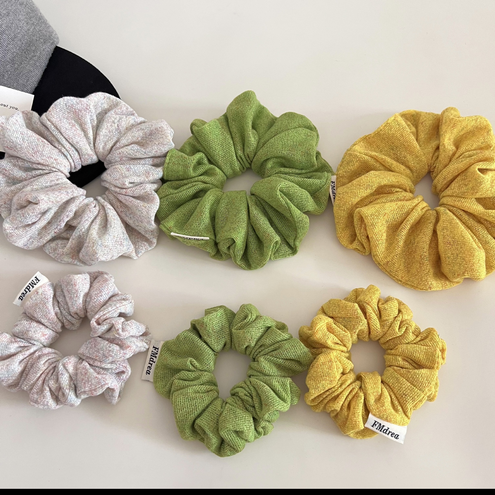 Women's Knitted Cloth Elastic Low Bun Hair Tie Simple Solid Spring Color