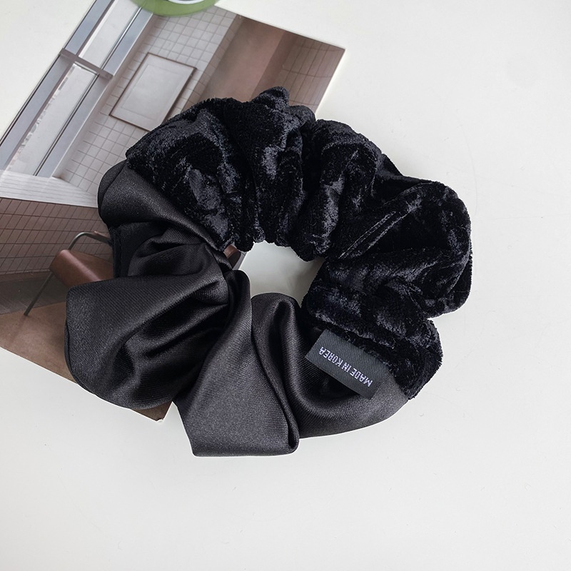 Women's Elegant Velvet Satin Hair Scrunchies Versatile French Print
