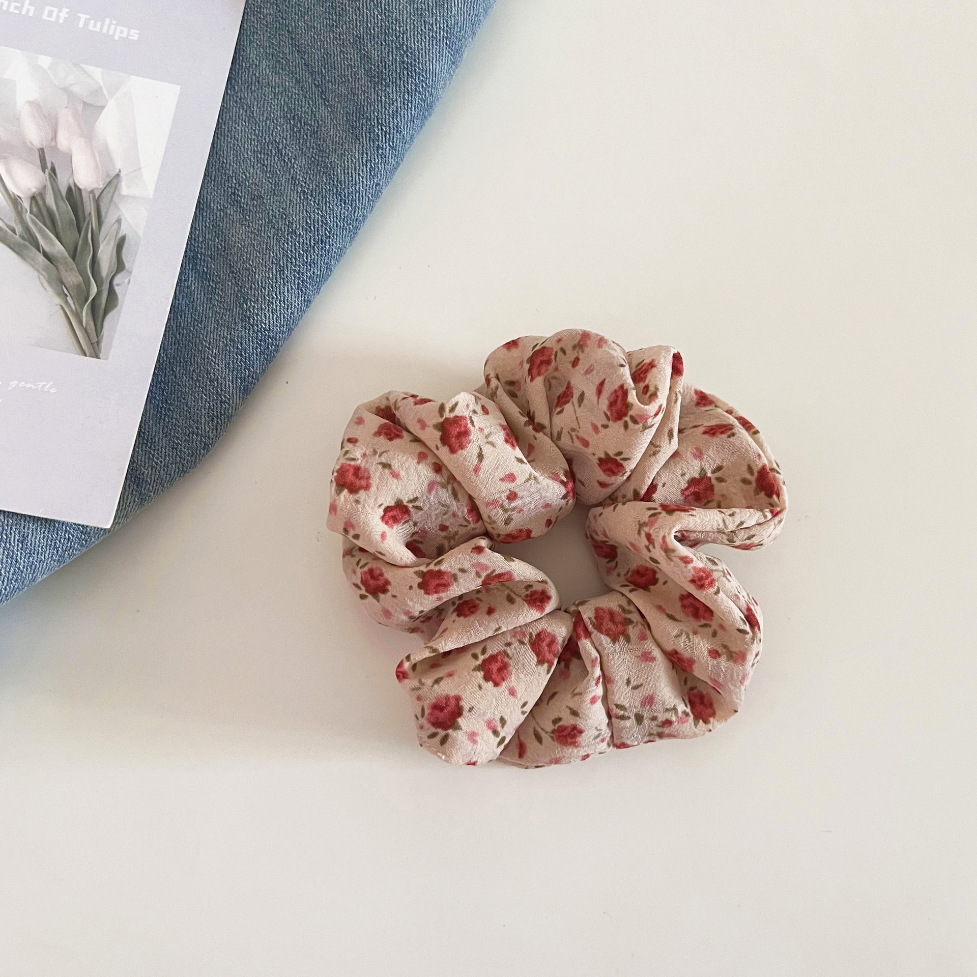 Women's Vintage Ditsy Floral Elastic Headband for Buns and Ponytails