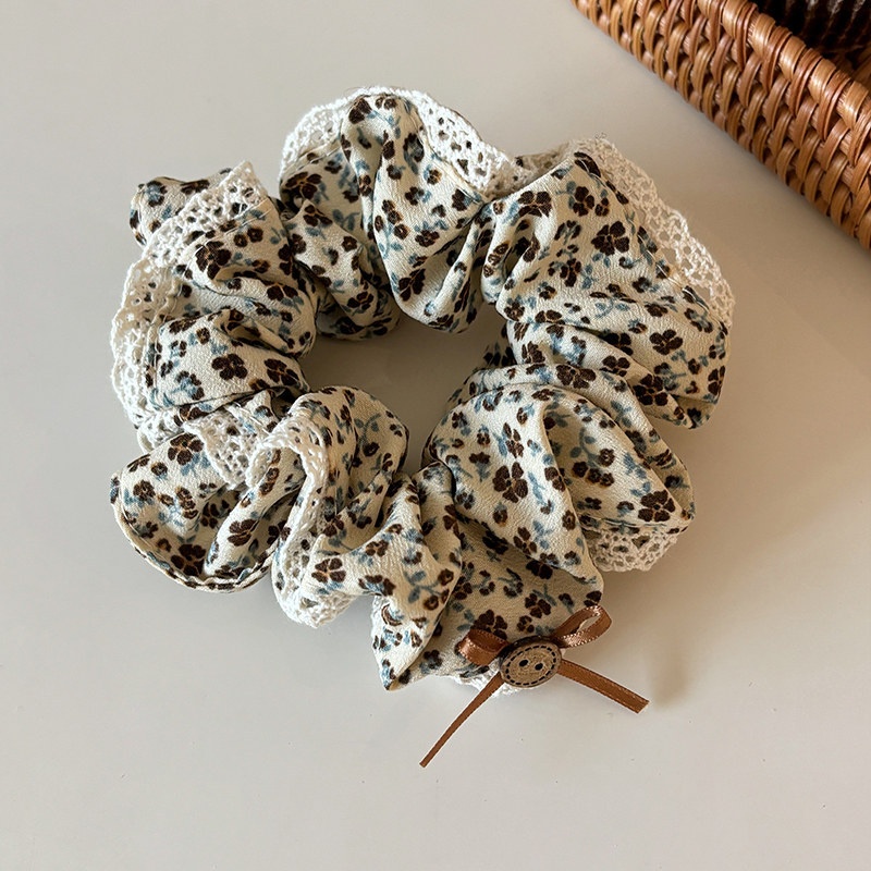 Women's Everyday Cloth Hair Tie Rubber Band Ditsy Floral Lace