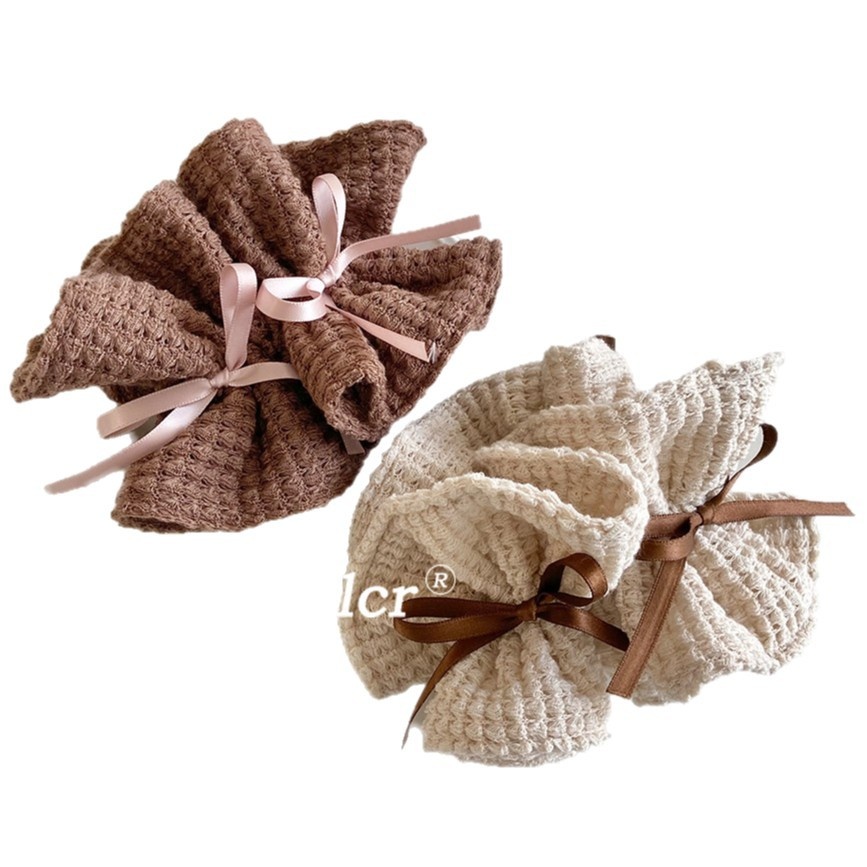 Women's Knitted Hollow Ribbon Bow Hair Tie Small Waist Back Accessory