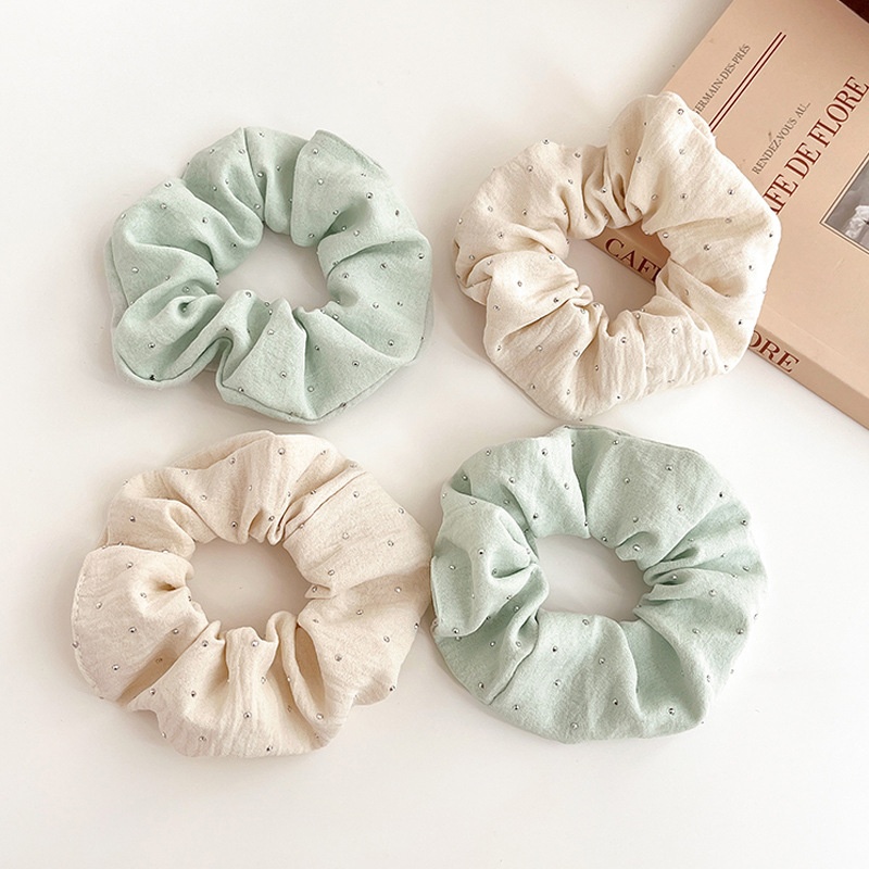 Women's Elegant Pleated Hair Tie Solid Color Classic Daily Scrunchie