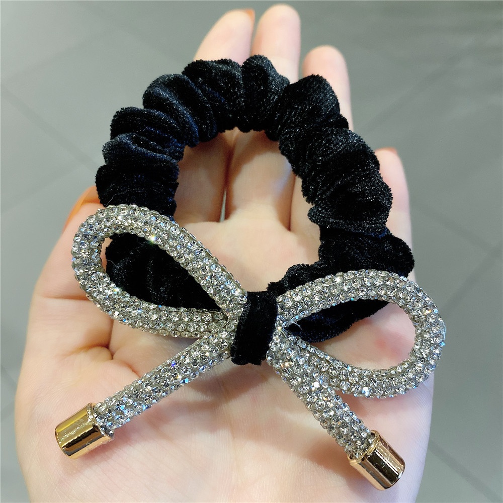 Women's Elegant Cloth Hair Tie for Holiday Dates Retro Bow Knot