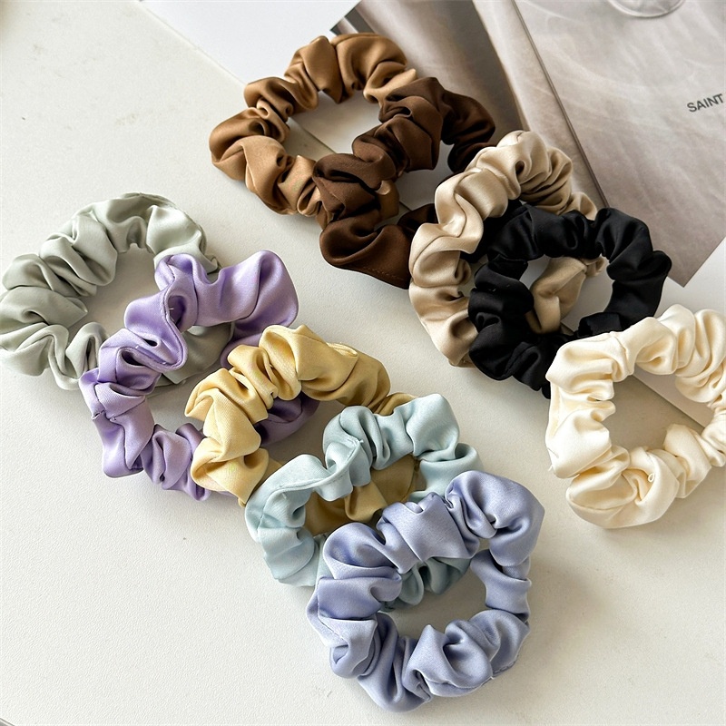 Women's High Elastic Summer Ponytail Scrunchie Hair Tie Solid Color
