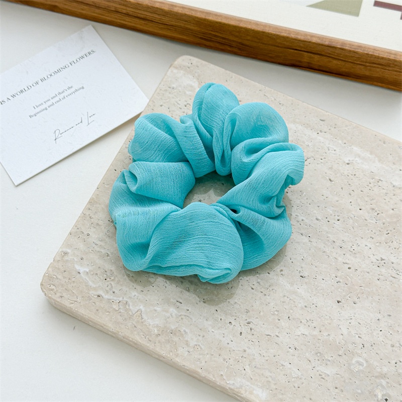 Women's Spring Polyester Hair Tie Simple Rubber Band Solid Blue