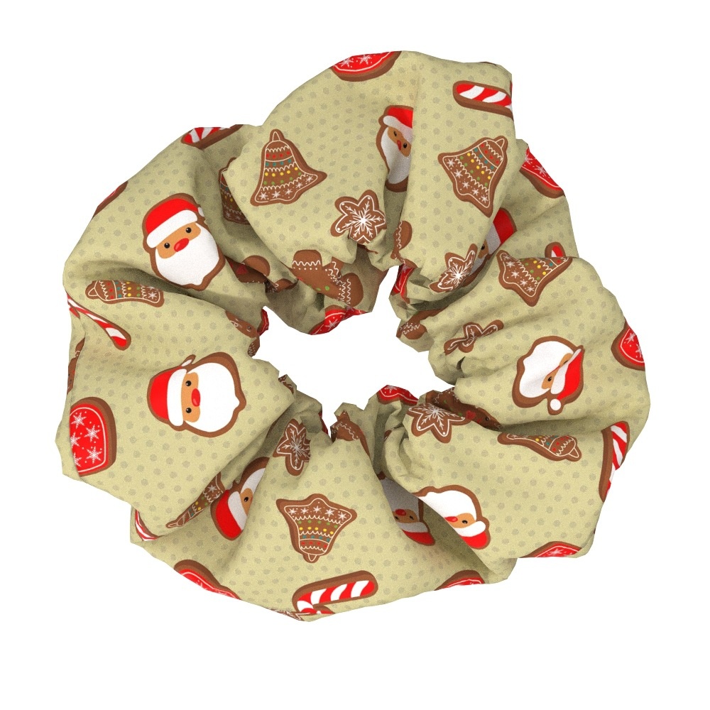 Women's Large Bow Hair Ties Festive Christmas Tree Pattern Cloth Headwear