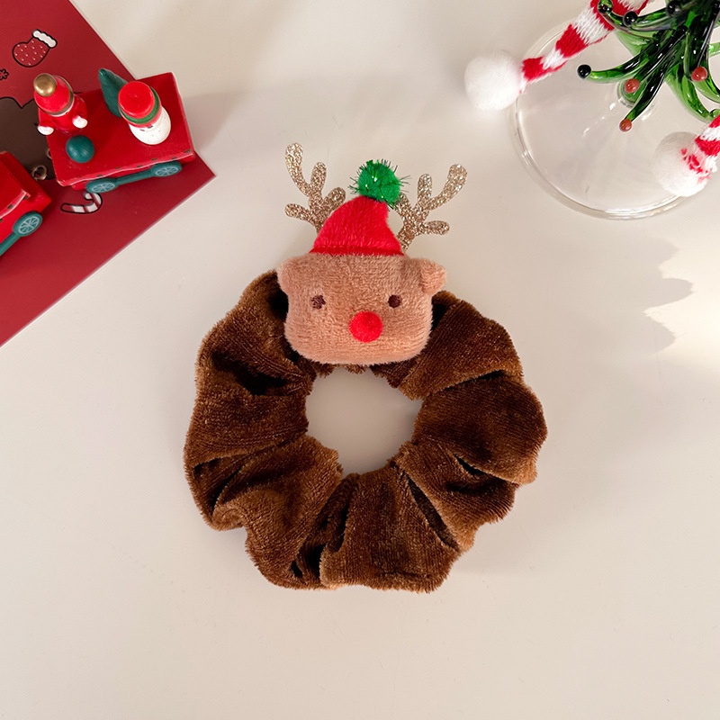 Women's Cute Christmas Hair Scrunchies Festive Holiday Velvet Hair Ties