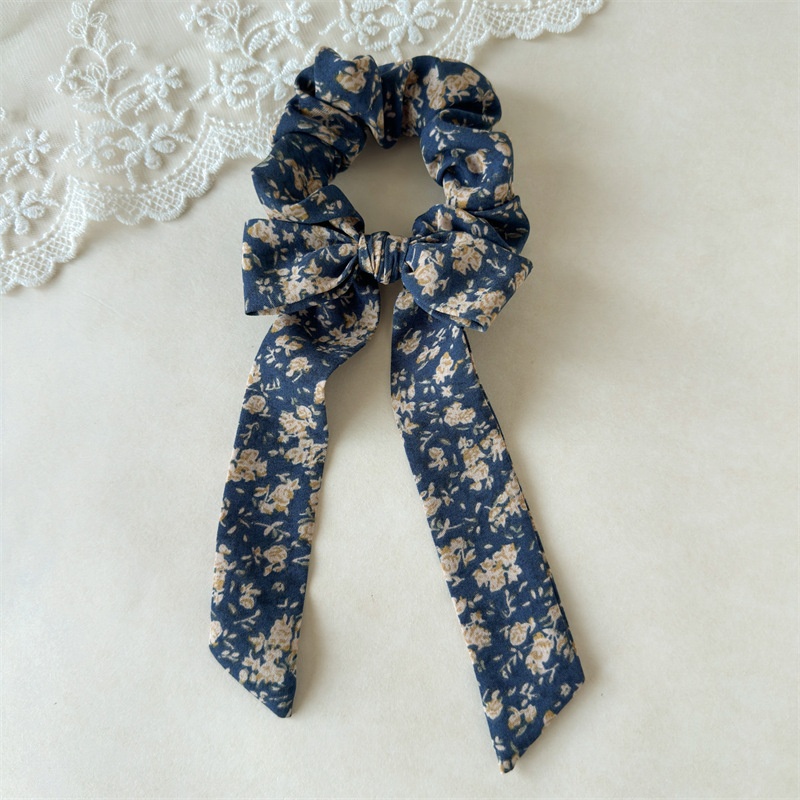 Women's Spring Elastic Polyester Bow Hair Tie Scrunchie Ditsy Floral