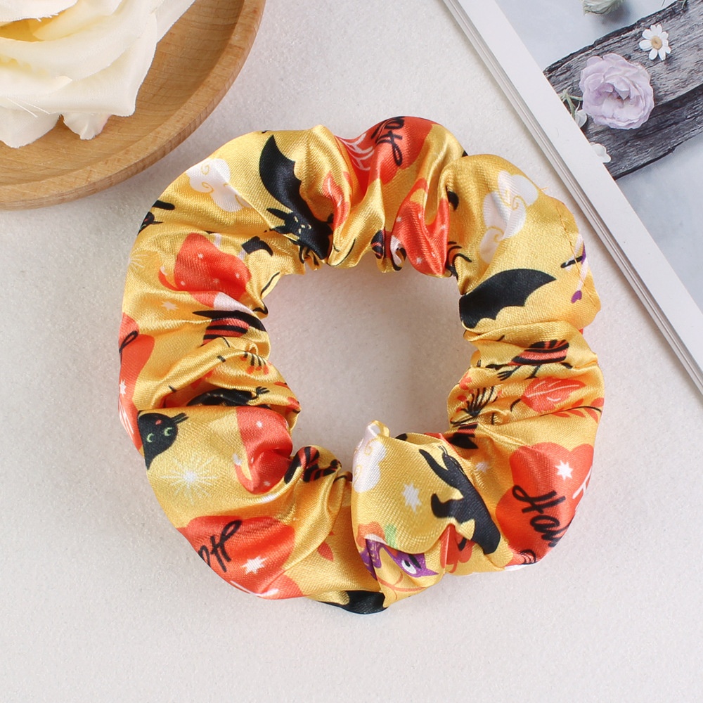 Women's Halloween Party Fabric Hair Scrunchies Colorful Skull Pattern