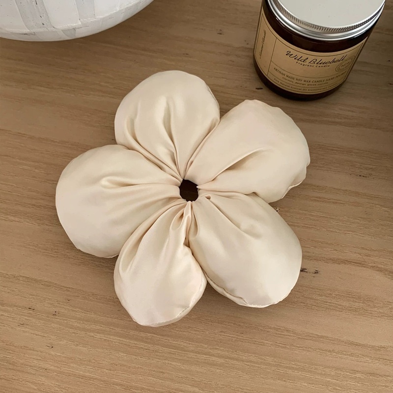 Women's Holiday Cloth Hair Tie Elegant 3D Bread Sponge Flower
