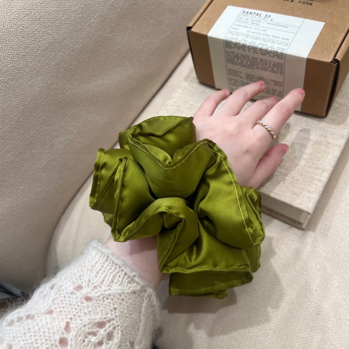 Women's Soft Satin Hair Tie Elegant Scrunchie For All Seasons Solid Color