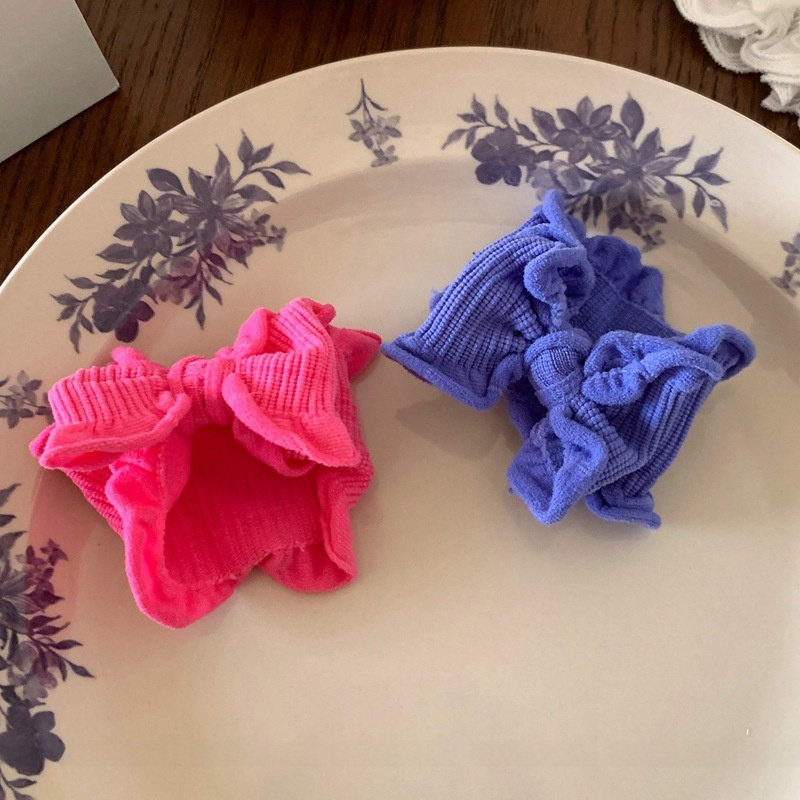 Women's Sweet Cloth Bowknot Hair Tie Daily Ponytail Holder Solid Color