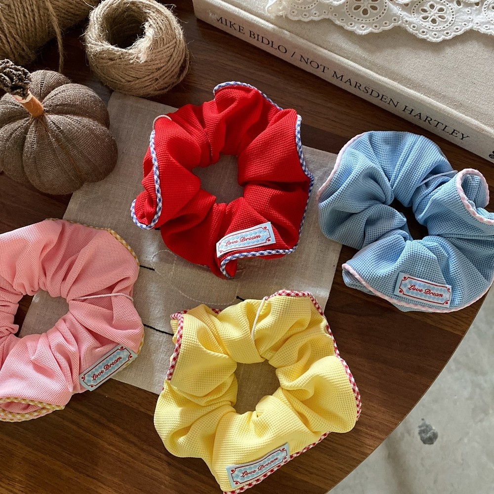 Women's Sweet Cloth Spring Hair Tie Rubber Band Colorful Pink Red Blue Yellow