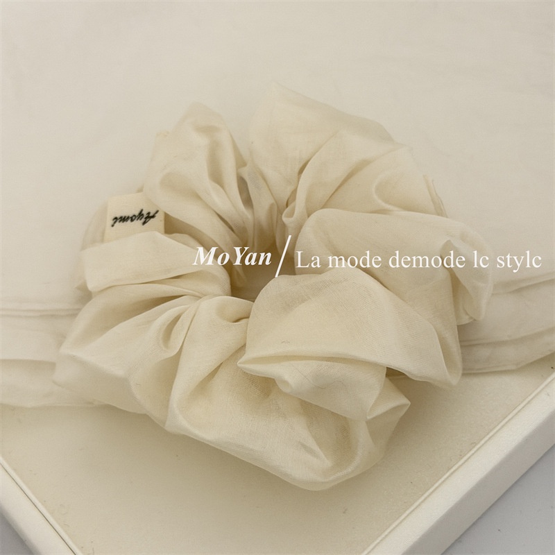 Women's Soft Cloth Hair Tie Perfect For Spring Simple Sparkly Beige