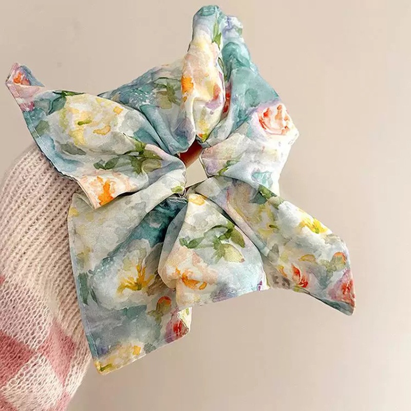 Women's Elegant Cloth Scarf Bowknot Hair Bands Geometric Pattern