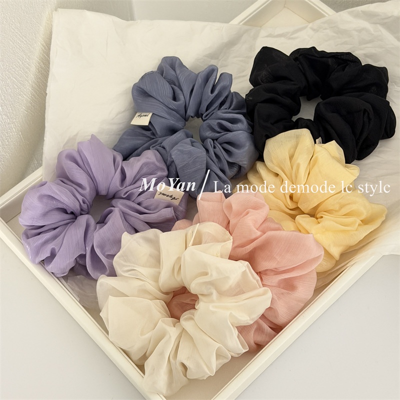 Women's Soft Cloth Hair Tie Perfect For Spring Simple Sparkly Beige