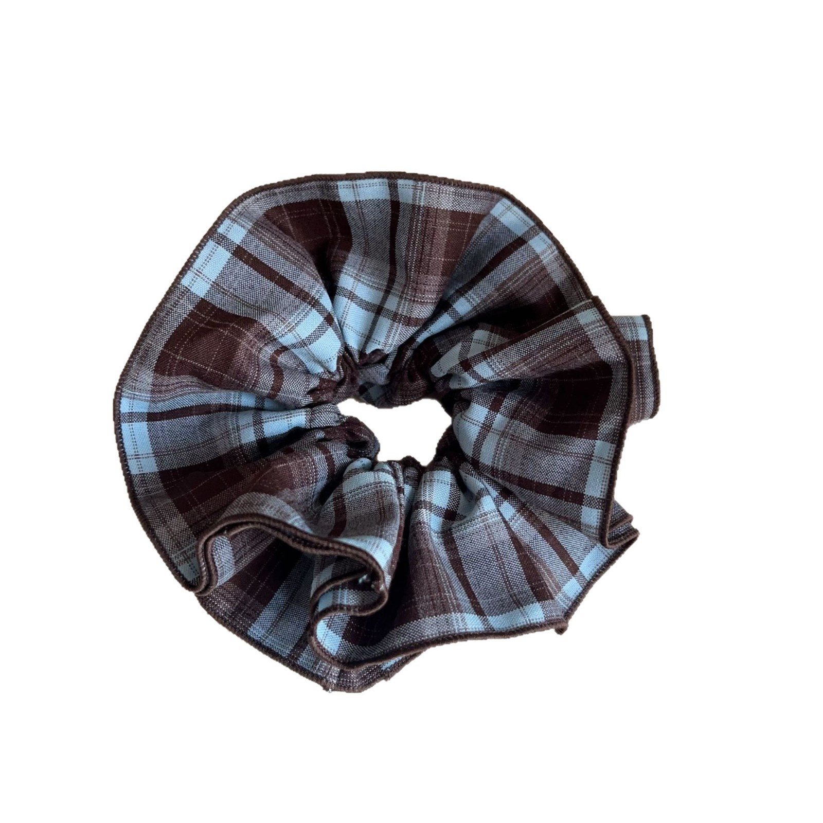 Women's Daily Wear Four Layer Cotton Hair Ties Classic Plaid