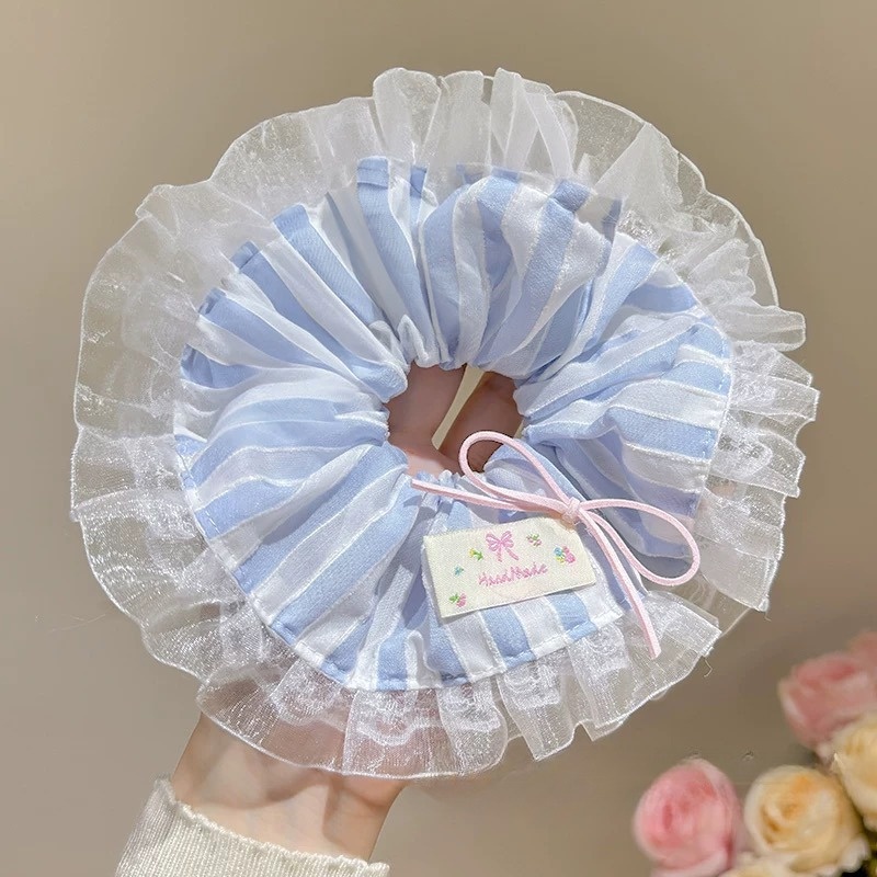 Women's Daily Cloth Lace Butterfly Knot Elastic Bun Hair Tie Polka Dots