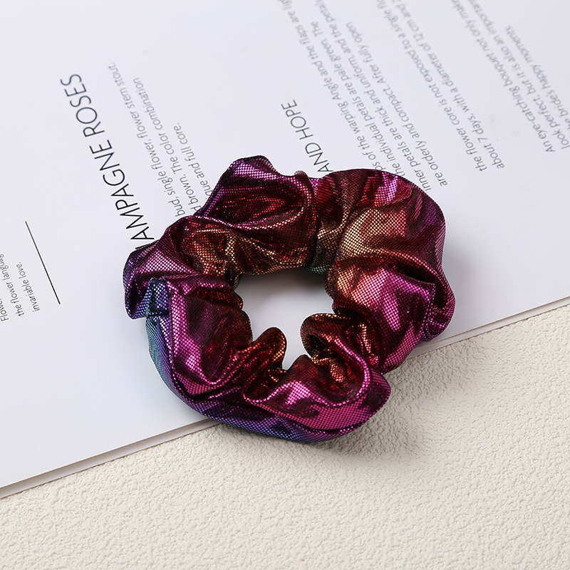 Women's Sparkly Large Bowknot Cloth Hair Tie Laser AB Rainbow