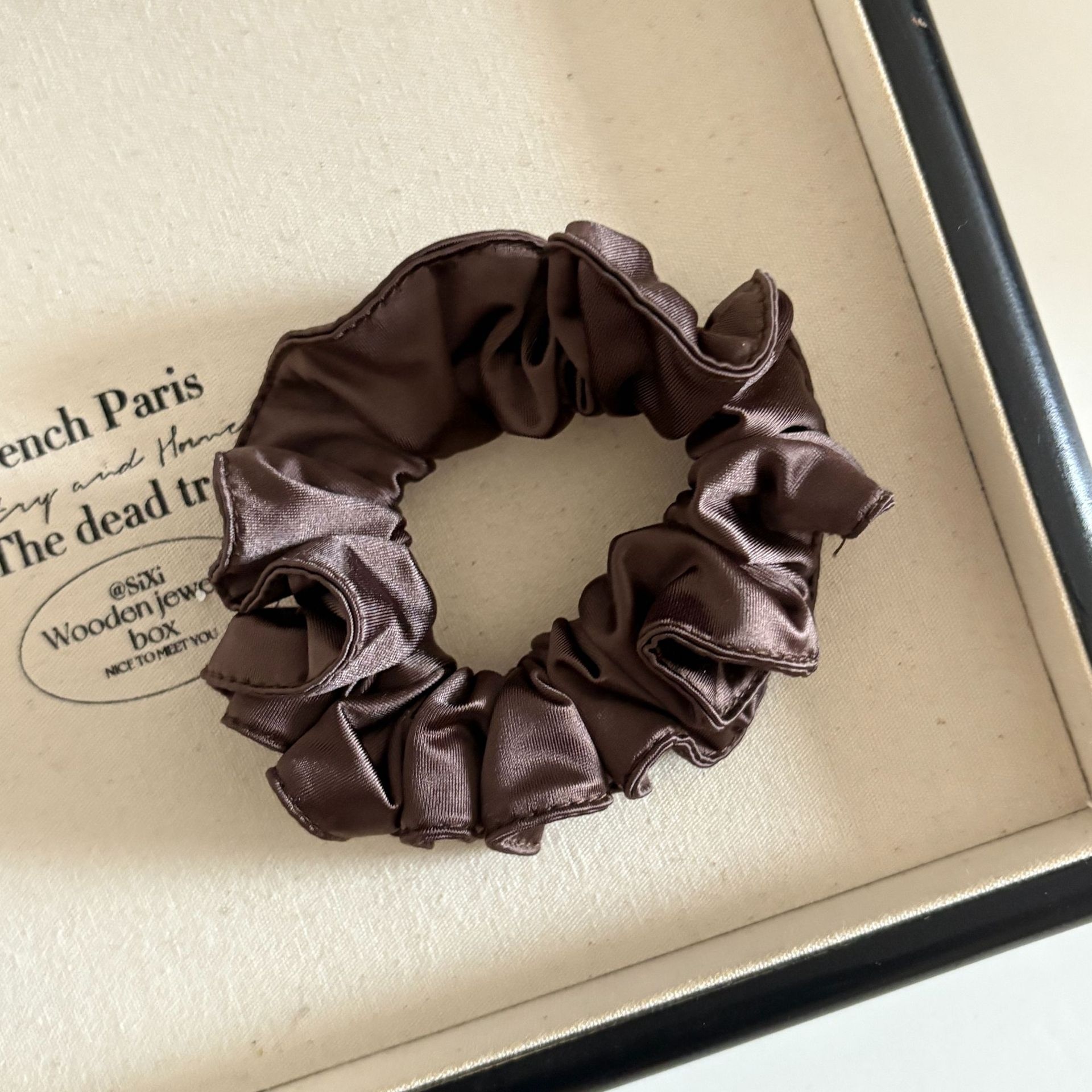Women's Chic Satin Hair Tie Scrunchie, Elegant Solid Color Hair Accessory