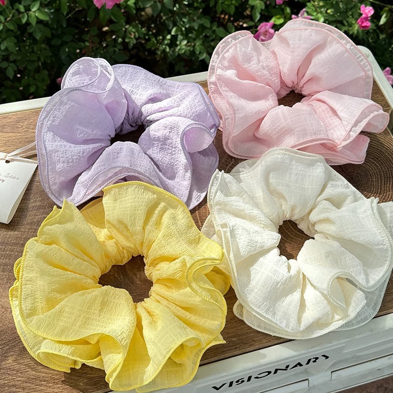 Women's Elegant Fabric Banquet Elastic Hair Band Solid Color