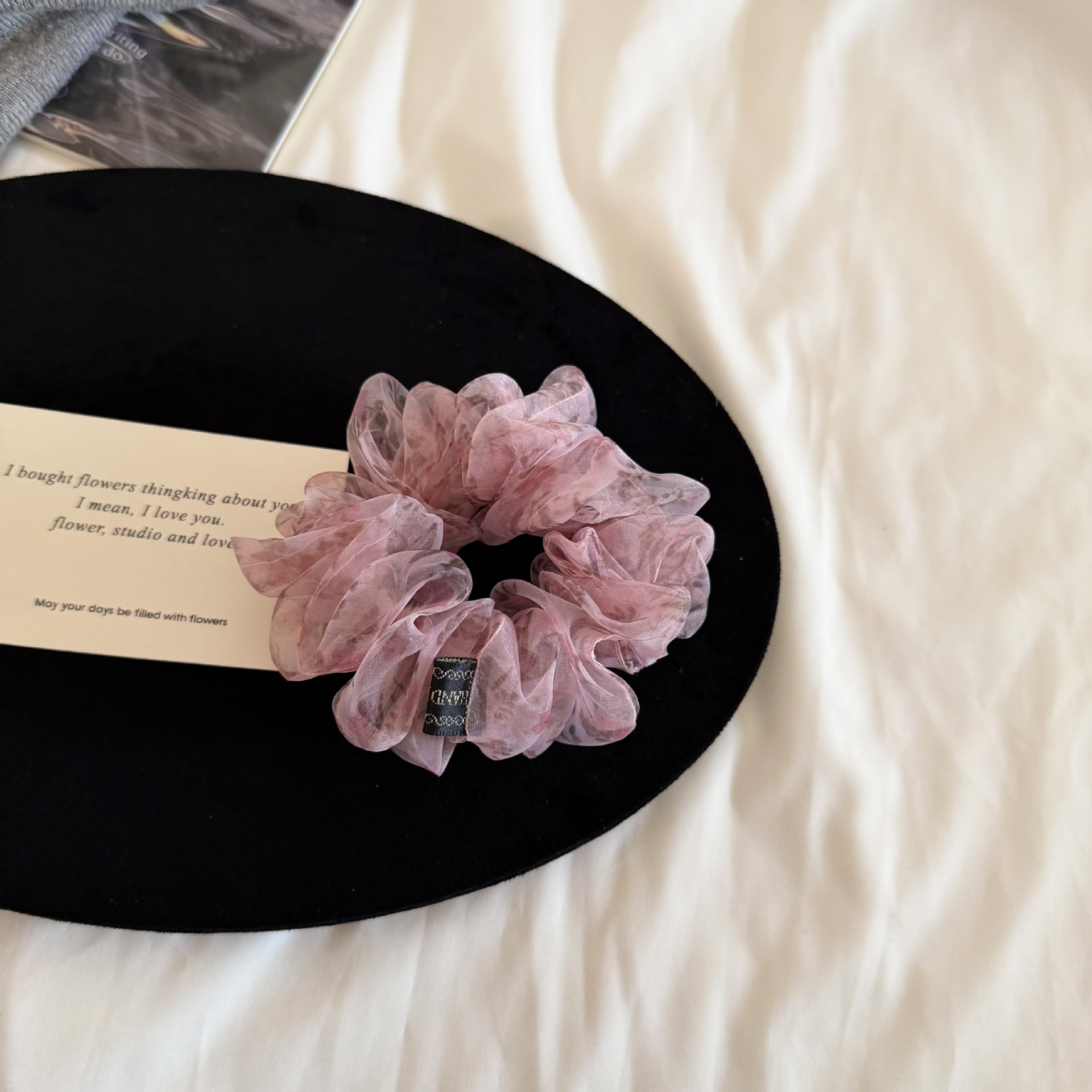 Women's Retro Organza Hair Scrunchie Spring Romantic Ditsy Floral