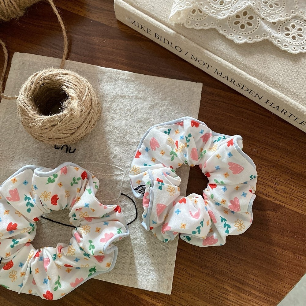 Women's Spring Summer Fabric Hair Tie Multicolor Pink White Floral