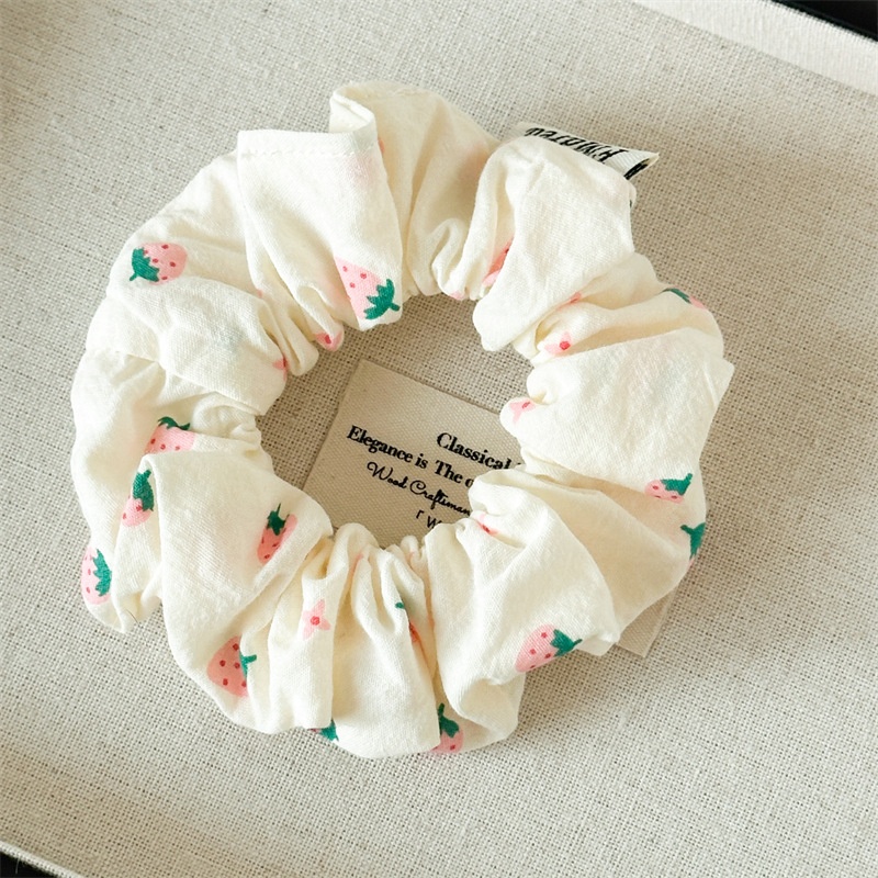 Women's Sweet Casual Cloth Ponytail Hair Scrunchie Strawberry