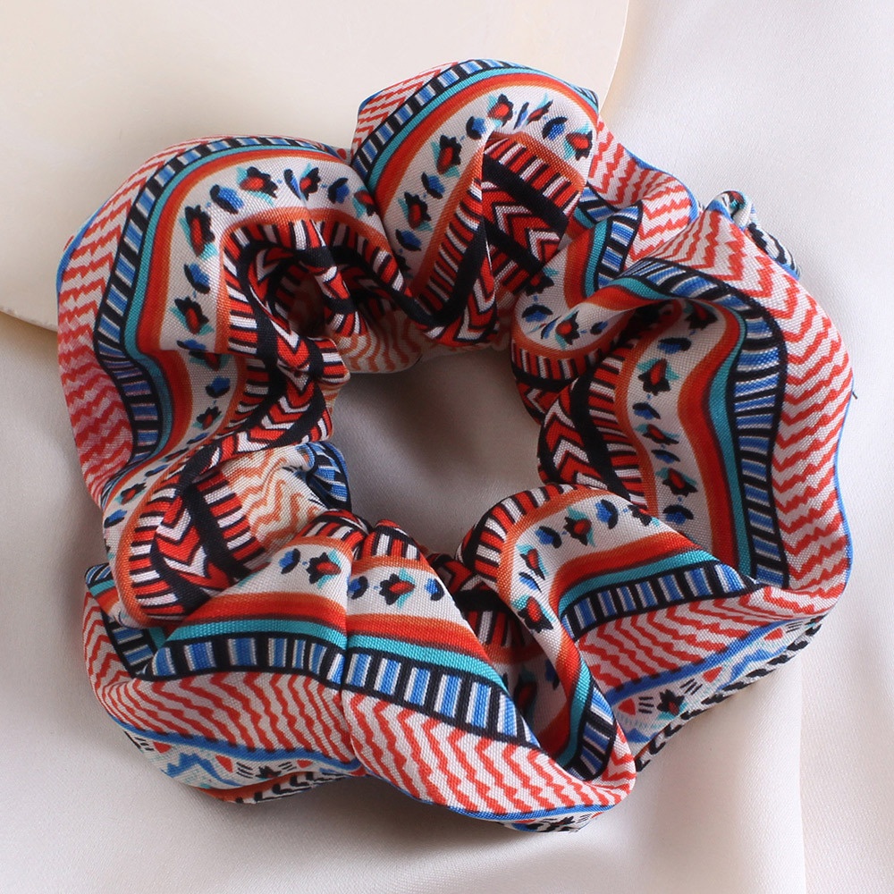 Women's Retro Cloth Hair Tie Winter Accessory Red Color Block