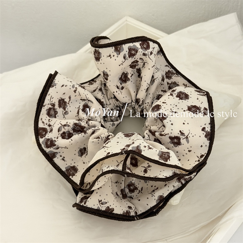Women's Spring Cloth Hair Tie Accessories Black Beige Ditsy Floral