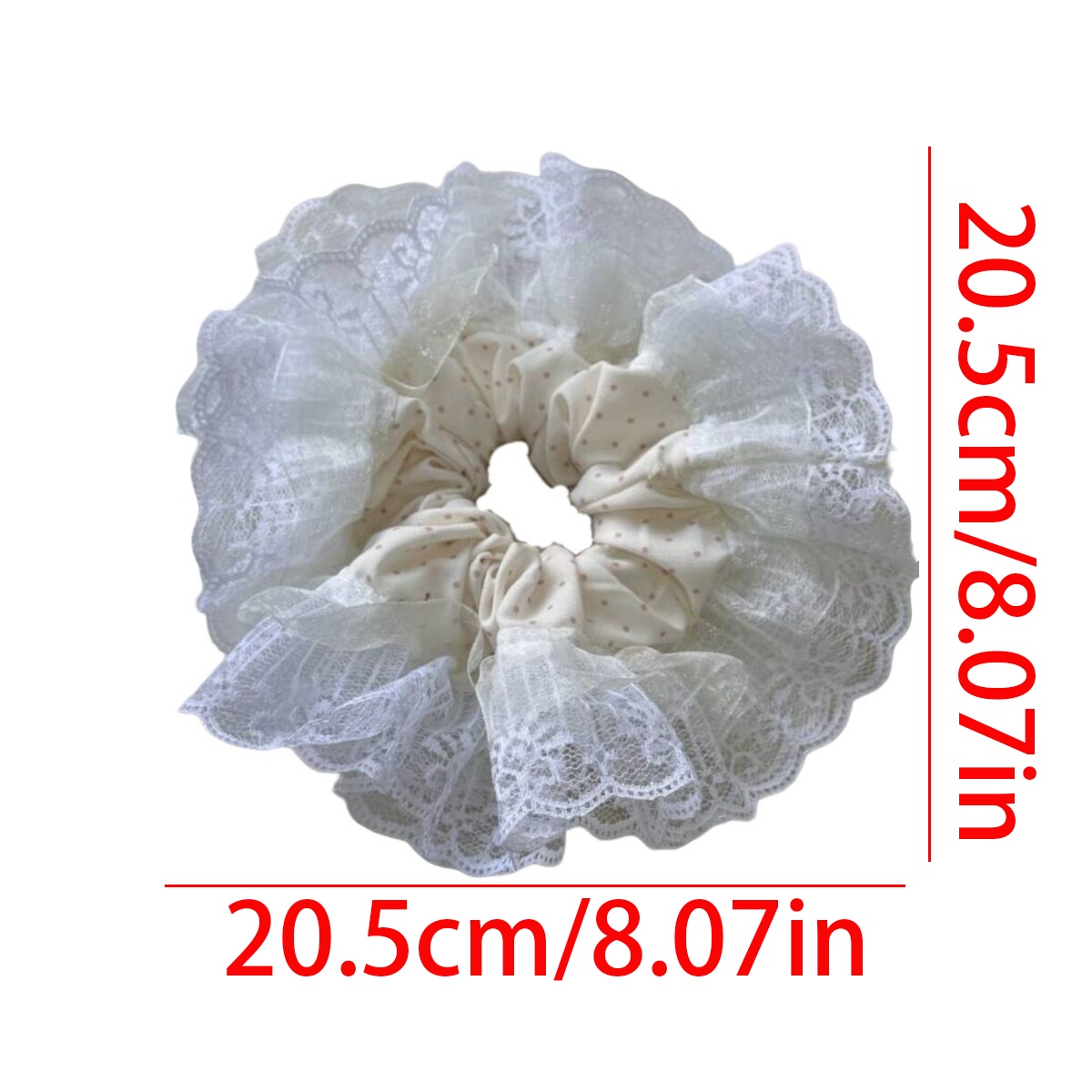 Women's Elegant Lace Edge Large Scrunchie Fairy Summer Hair Tie