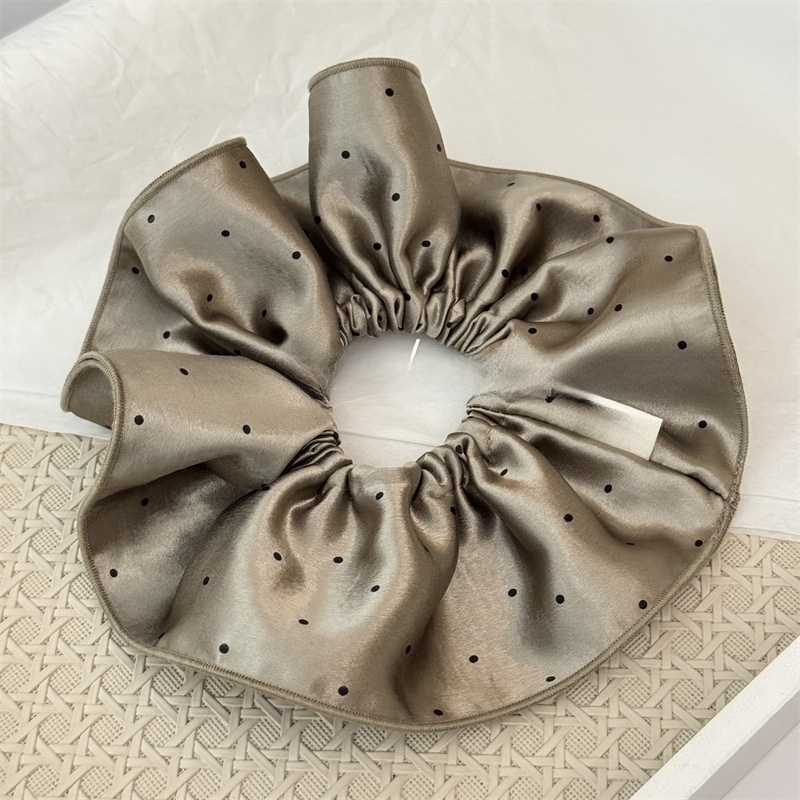 Women's Double Layer Satin Hair Tie Versatile Commuting Polka Dots