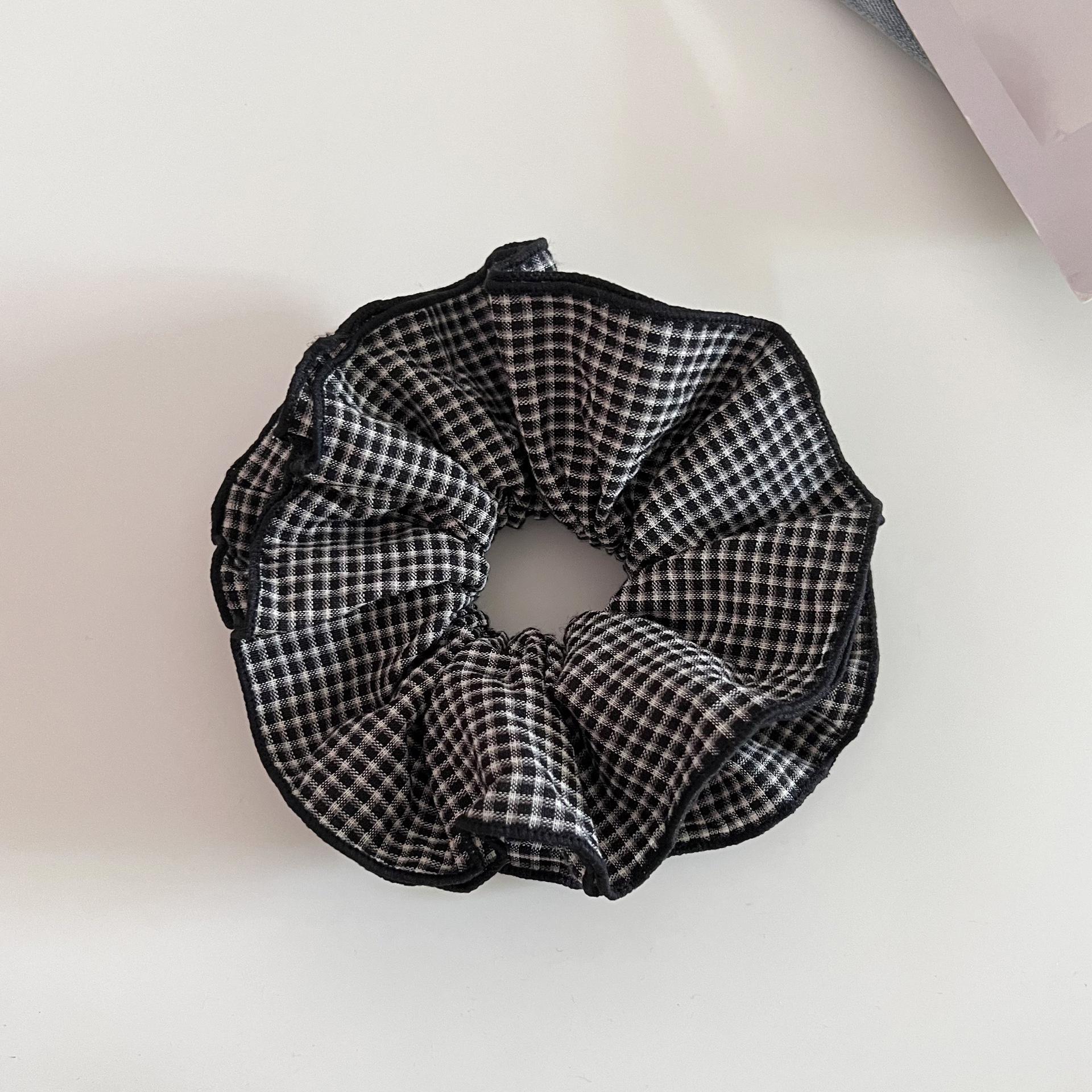 Women's Vintage Plaid Cloth Hair Tie Checkered Scrunchie Fashion Accessory