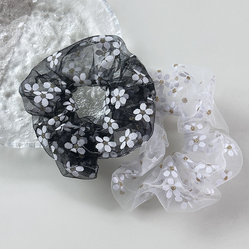 Women Girls Floral Daisy Mesh Headband Simple Forest Style Gauze Hairband
