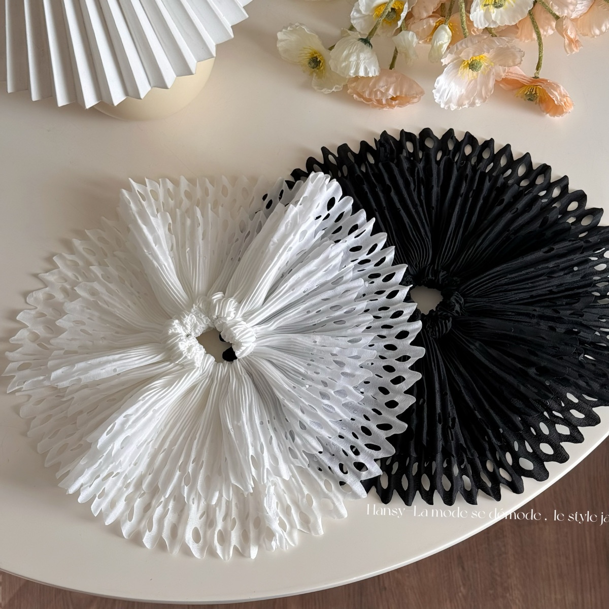 Women's Handmade Ballet Girl Hollowed-out Skirt Edge Double-layer Hair Tie