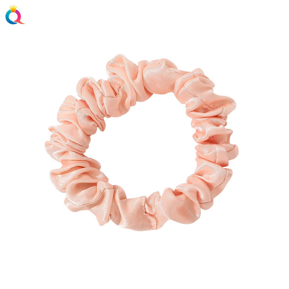 Women's Daily Satin Pleated Elastic Hair Scrunchie Solid Color