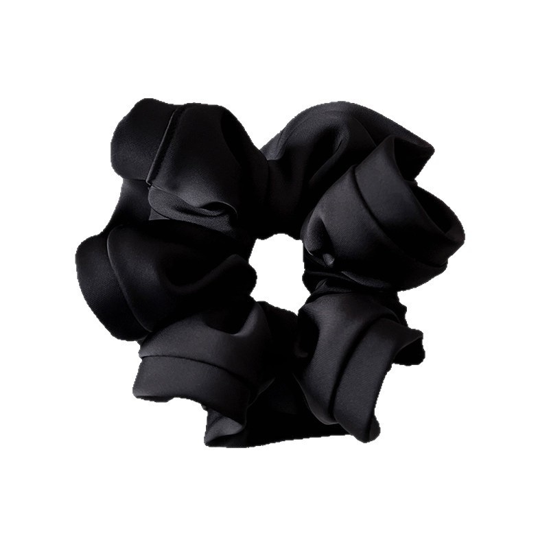 Women's Spring Summer Satin Scrunchie Hair Tie Sweet Blue Floral