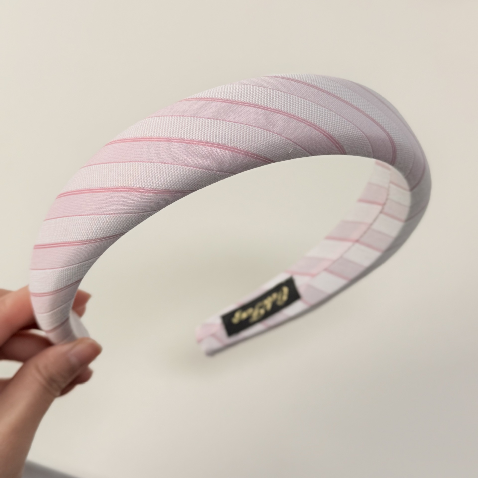 Women's Stylish Cloth Hair Tie in Pink Plaid for Spring and Summer