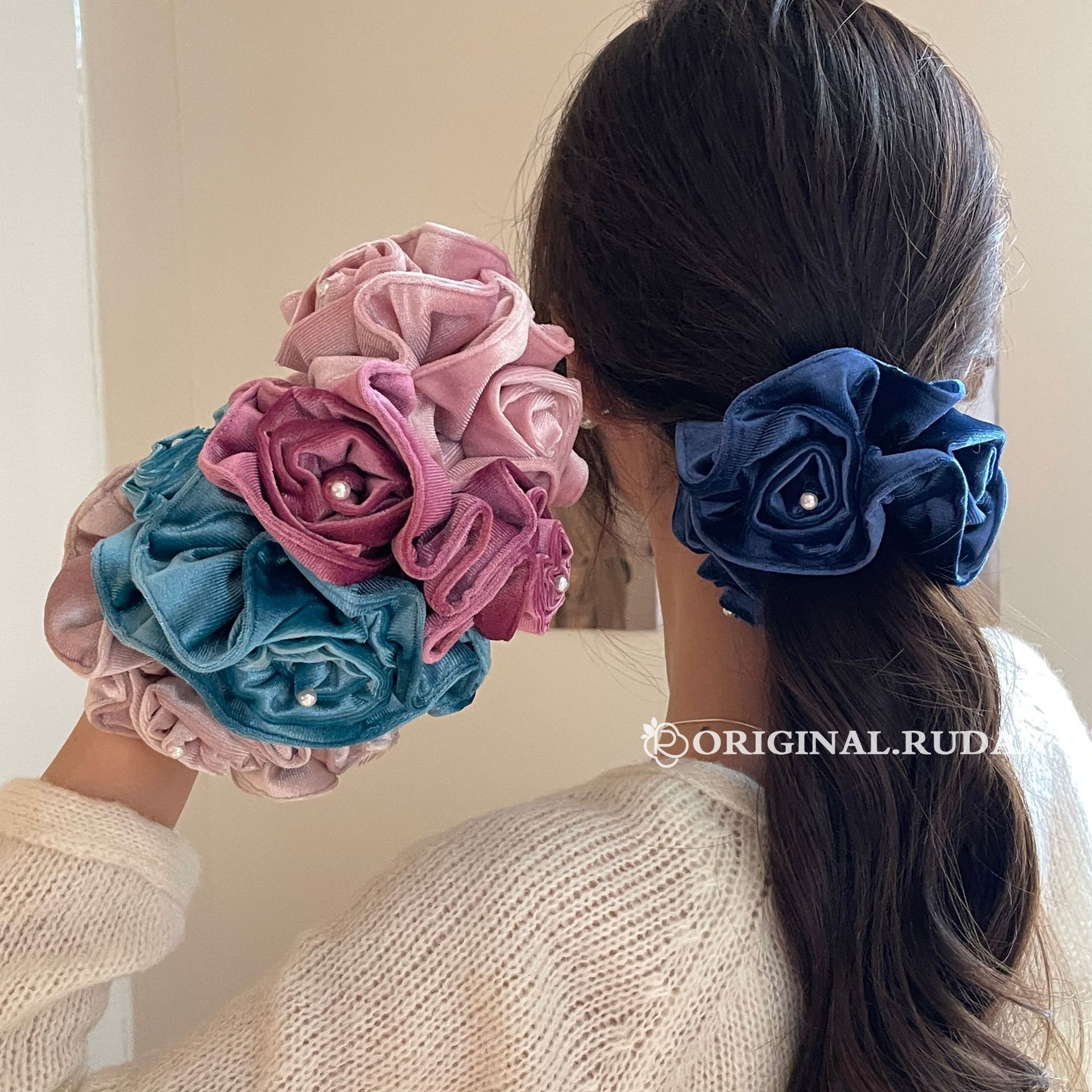 Women's Daily Casual Retro Cloth Hair Tie Scrunchie Solid Color
