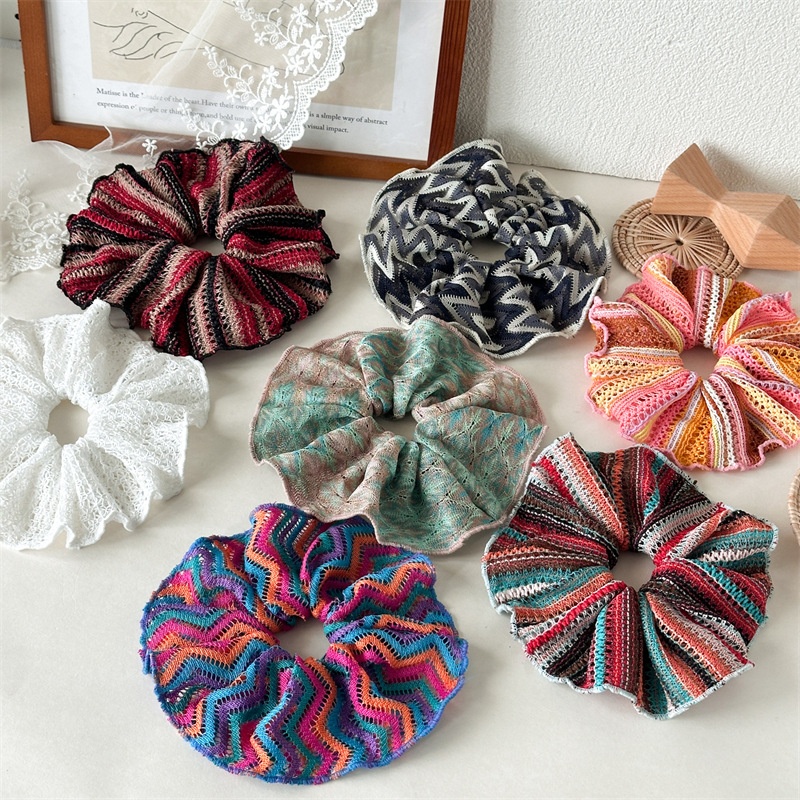 Women's Elegant Casual Holiday Cloth Hair Scrunchie Multicolor