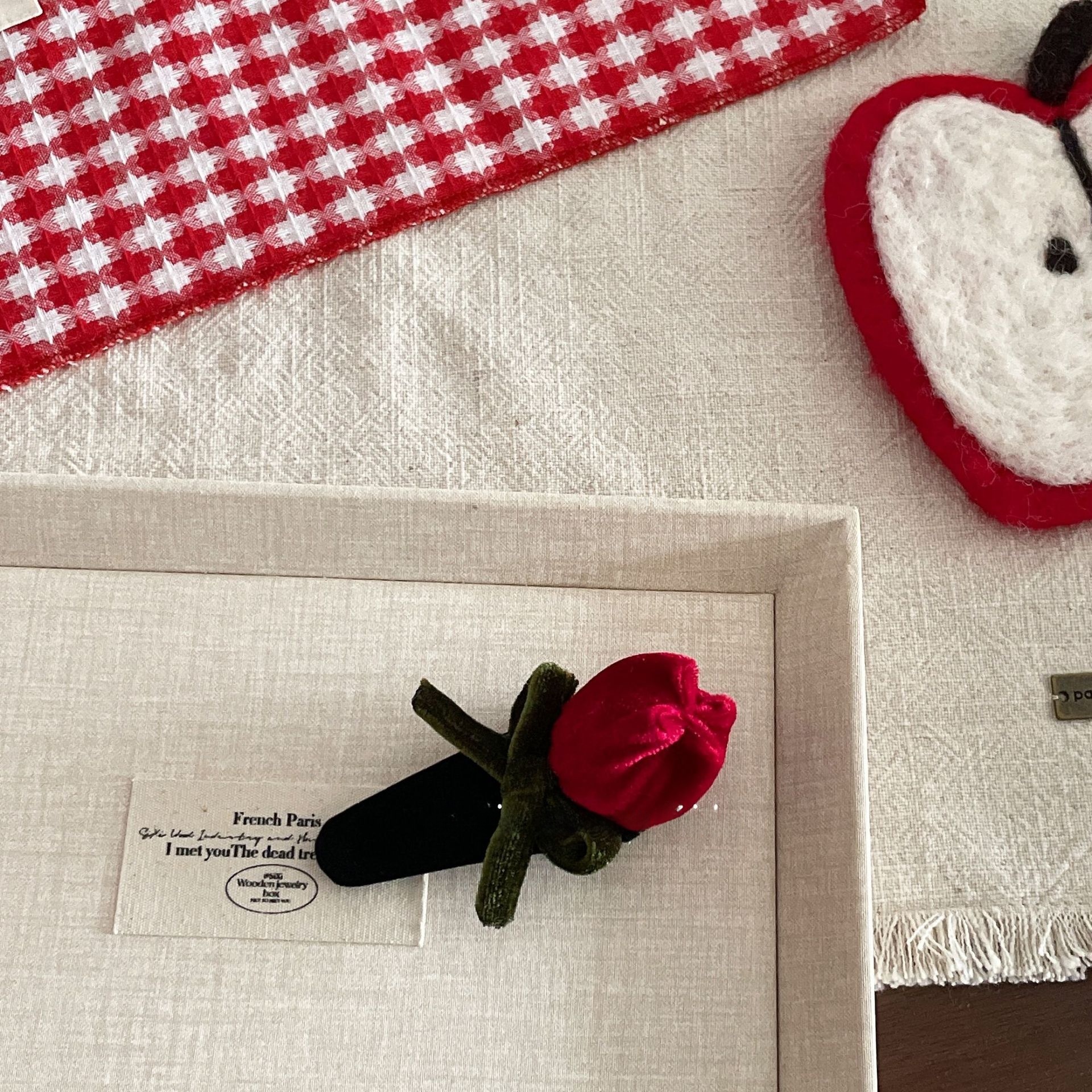 Women's Velvet Big Bow Hair Clip Autumn Winter Red Rose Hairband