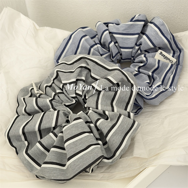 Women's Everyday Simple Cloth Hair Tie Navy Blue Black Stripe