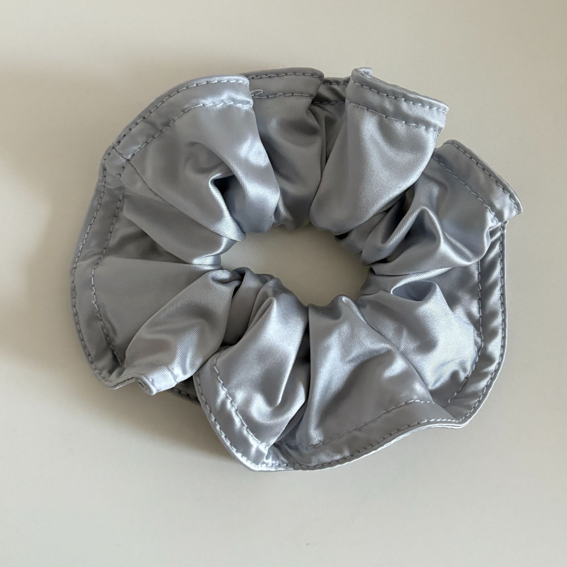 Women's Elegant Satin Scrunchie Hair Tie For Spring Solid Black