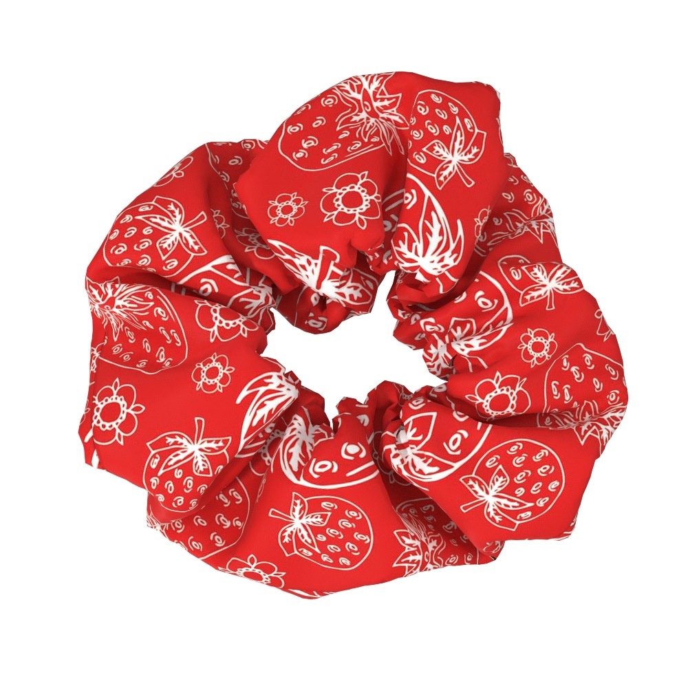 Women's Fabric Elastic Scrunchie Hair Tie Sweet Strawberry Pattern