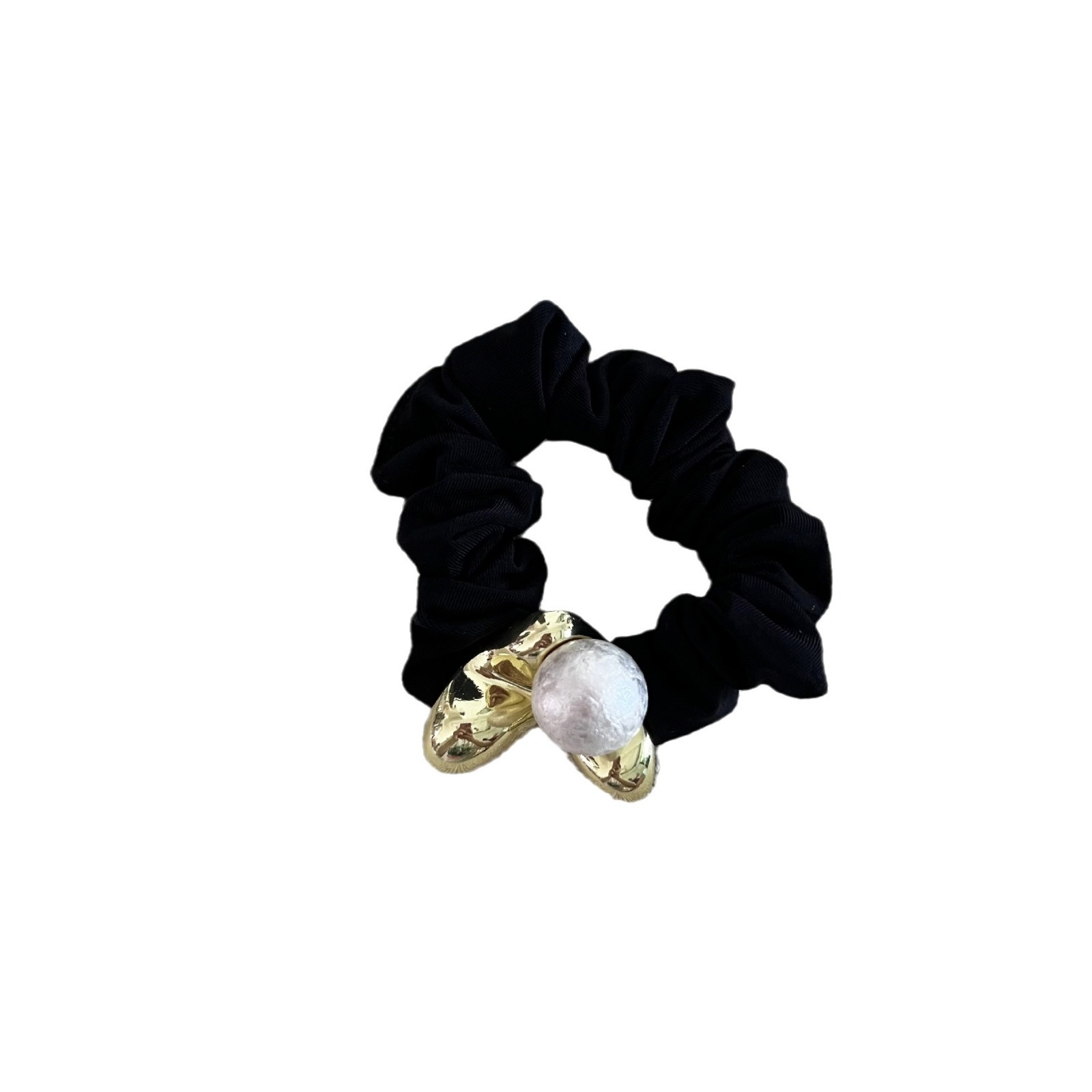 Women's High Elastic Pearl Bun Styling Hair Ring Black Star Heart