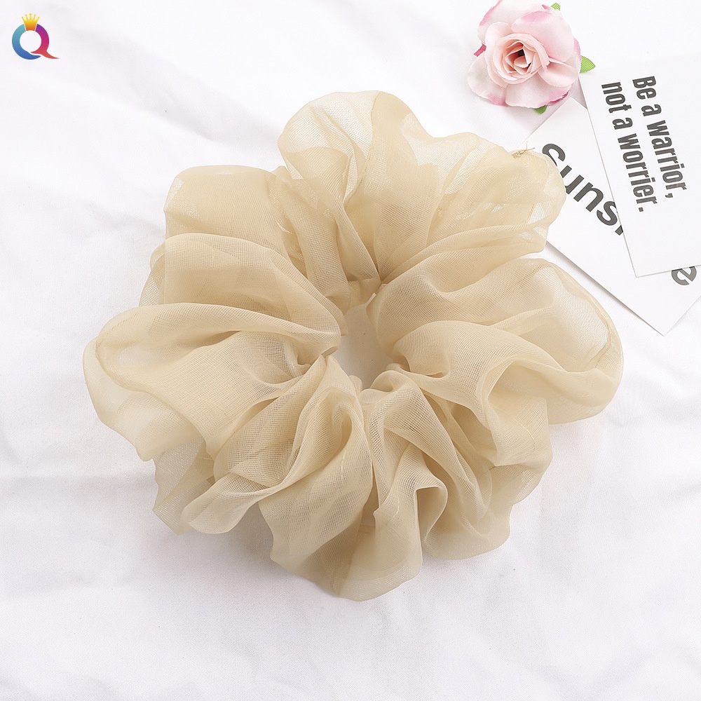 Women's Simple Daily Organza Pleated Hair Tie Scrunchie Solid Color