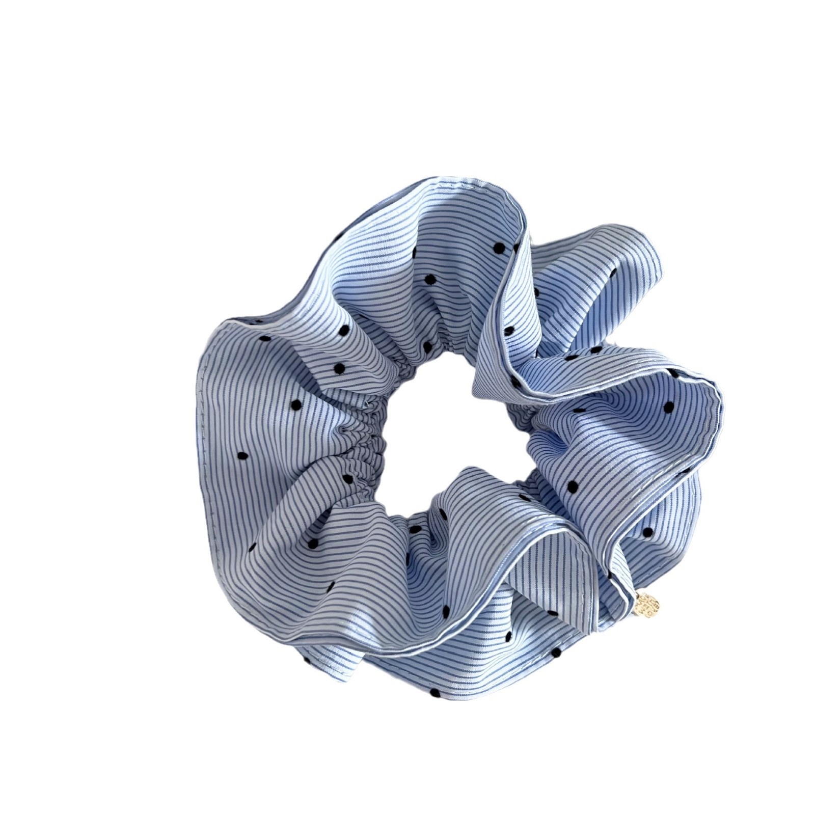 Women's Daily Cloth Scarf Hair Tie Gold Pendant Blue Striped Polka Dots