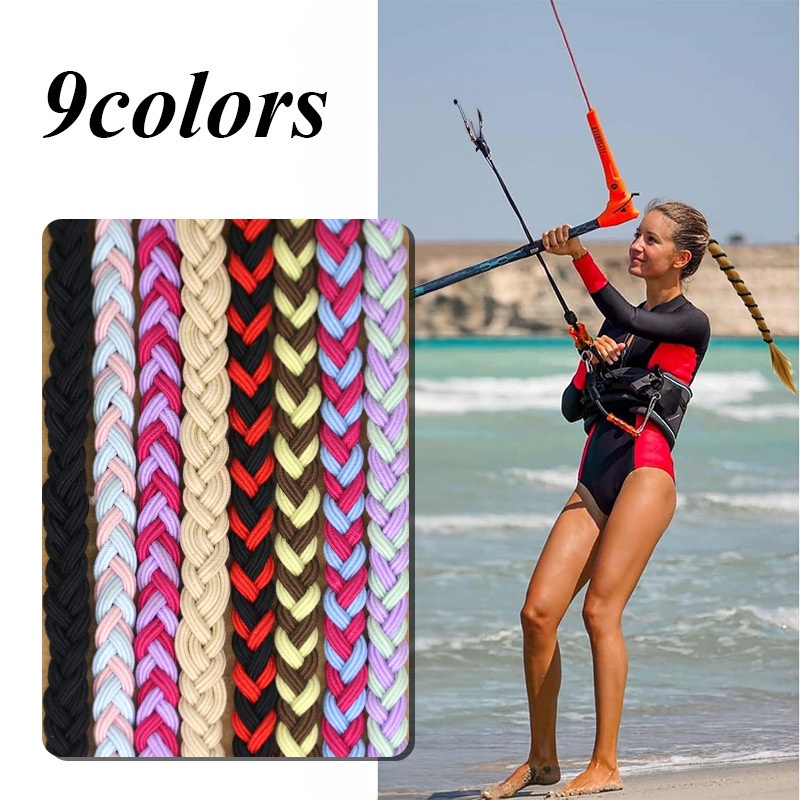 Women's Handmade Nylon High Ponytail Twist Braid Hair Tie Colorful