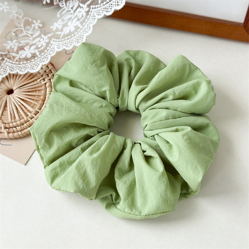 Women Fluffy Cloth Sponge Bun Scrunchies Elastic Ponytail Ties Creamy
