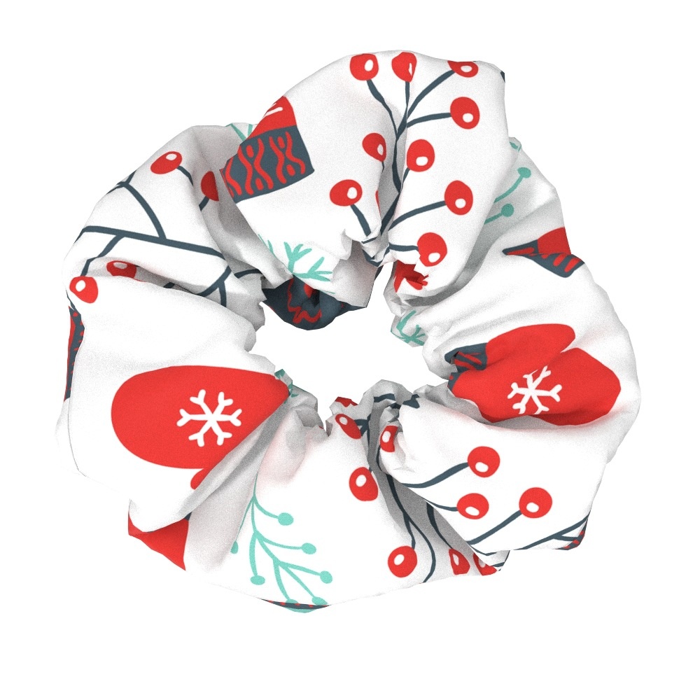 Women's Large Bow Hair Ties Festive Christmas Tree Pattern Cloth Headwear